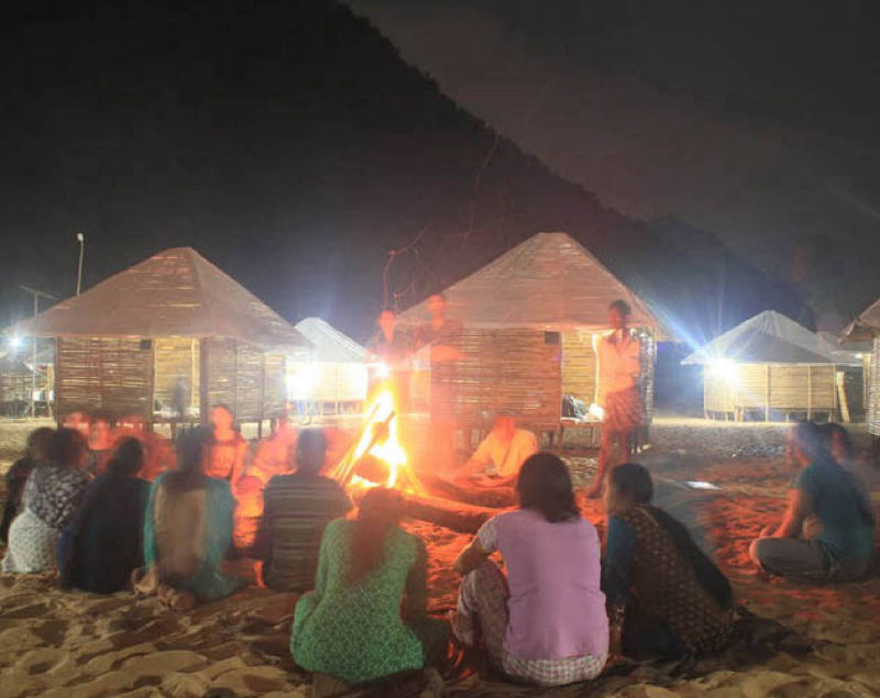 Campfire At Kolluru Huts